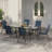 Stackable Patio Chairs Set of 6 – Outdoor Dining Chairs with High Armrests, Lightweight All-Weather Textilene, Spray Plastic & Navy Blue-269180173