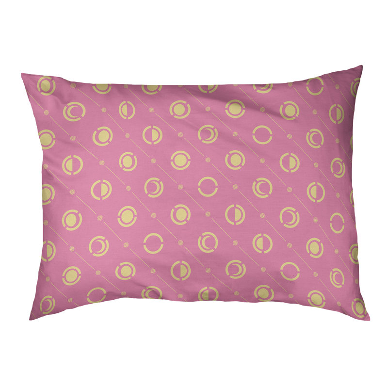 Coussin d’extérieur pour chien moon phases Chenault, Petit (l 28 po x P 6 po x H 18 po), Rose / Jaune