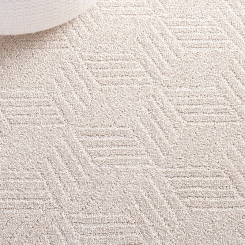 Anjolee Pattern And Solid 410 Area Rug In Ivory, Square 5'3"