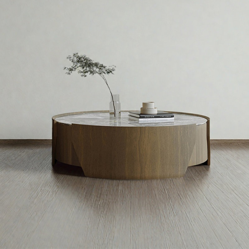 Table basse ronde en pierre supercristalline