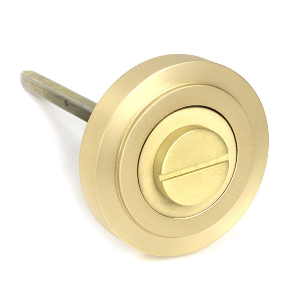 Art Deco Satin Brass Round Thumbturn