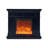 Black Solid Wood Electric Fireplace