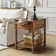 Lashena Traditional 26" Tall Solid Wood End Table with Extendable Tray and Built-in Charging Outlets