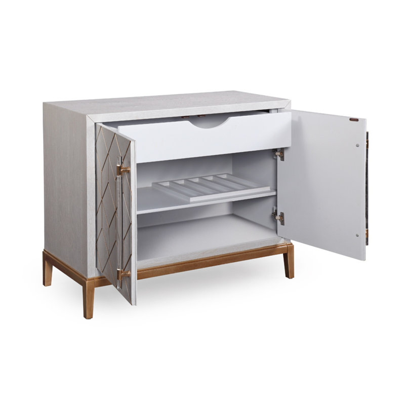 Perrine Accent Cabinet, Gray/Gold