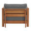  Ensemble de meubles de patio 3 pièces Barton - Table et chaises d'extérieur en bois d'eucalyptus résistant aux intempéries avec coussins gris - Ensemble de meubles d'extérieur modernes pour porche, terrasse ou piscine (naturel)-856151445-856974985