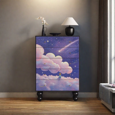 Spacious Storage Cabinet with Solid Wood Drawers
