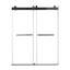 Porte de douche coulissante double sans cadre 48 po x 76 po, finition noir mat