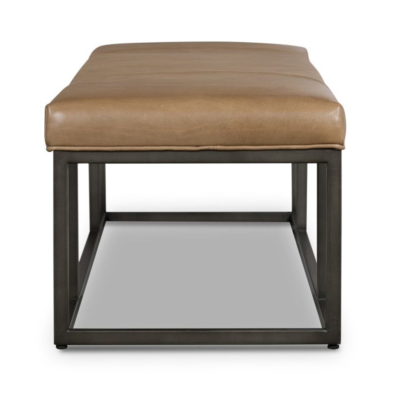 Beaumont Leather Dining Bench, Dakota Warm Taupe