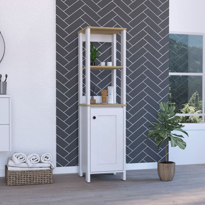 Armoire à linge arctique, avec quatre tablettes et une porte