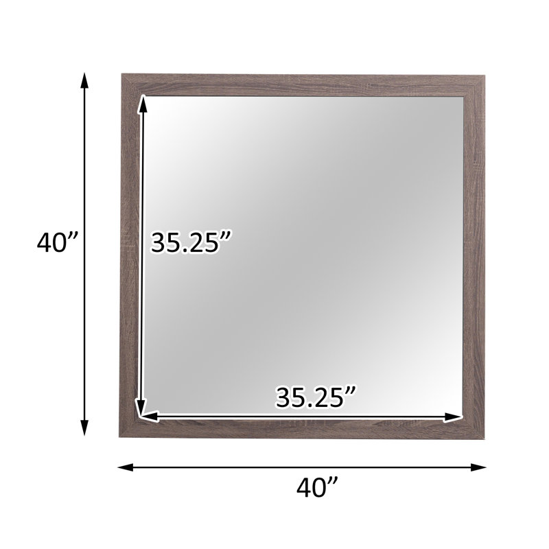 Miroir de commode carré Oriskany, Chêne baril