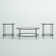 Berzan Glass Table Set with Metal Frame - Includes Coffee Table and 2 End Tables