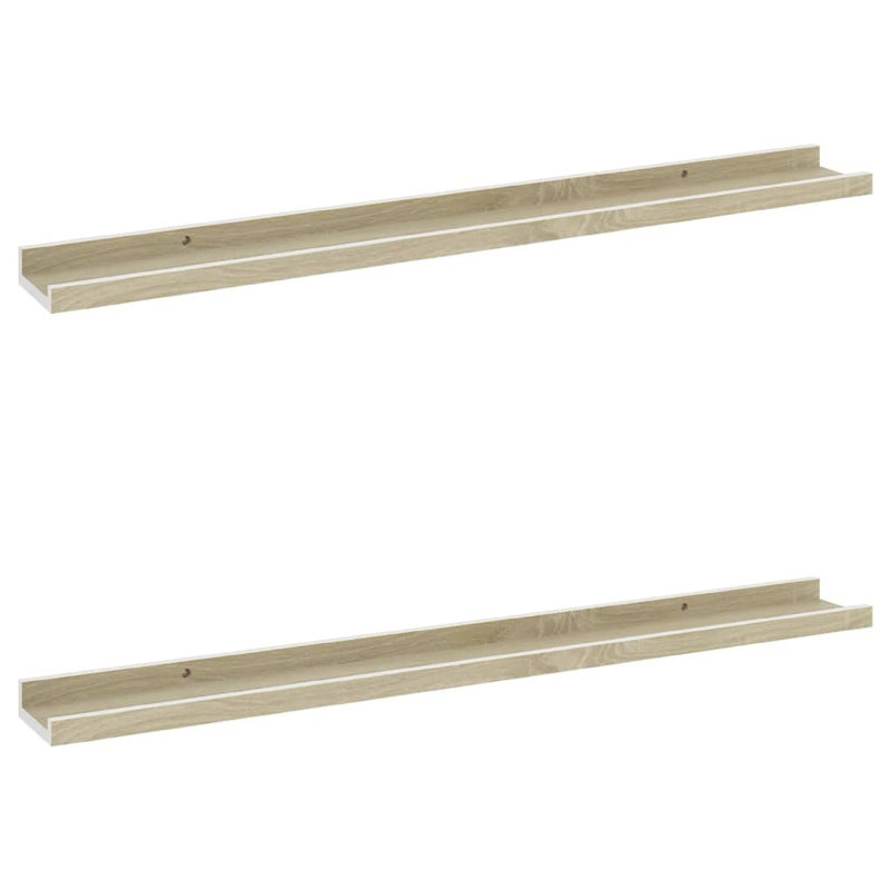 Ensemble de 2 tablettes murales Yuli, Brun chêne, 32 pouces