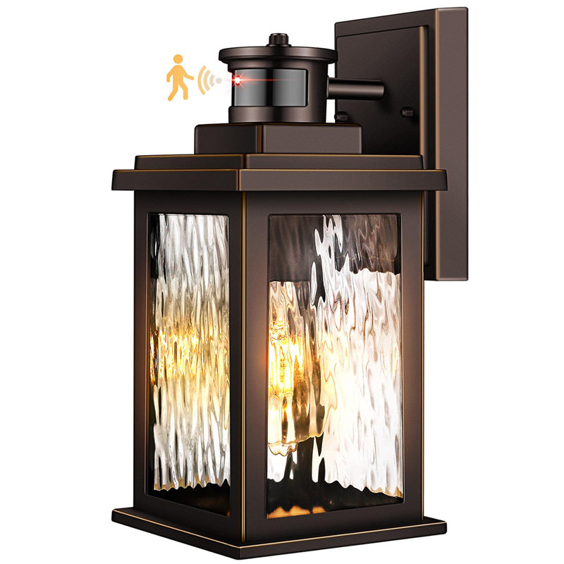 Motion Sensor Dusk to Dawn Outdoor Wall Lantern (Bulbs not Included), Oil Rubbed Bronze