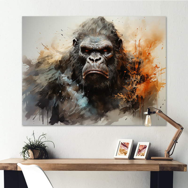 «Black Gorilla Goliath», reproduction d'art sur toile, Toile tendue, H 34 po x l 44 po x P 1,5 po