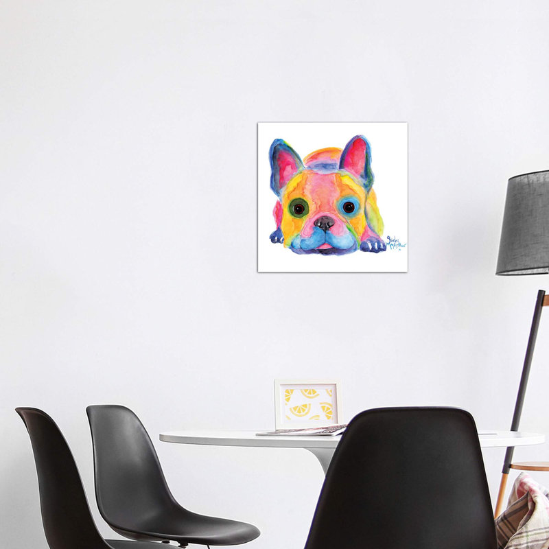 «Am I French» par Shirley Macarthur - reproduction d'art, H 26 po x l 26 po x P 1,5 po, Toile tendue, Pas de tapis