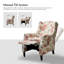 Fauteuil inclinable manuel rembourré Celia avec dossier à oreilles classique et pieds en bois en forme de vase-1509520462
