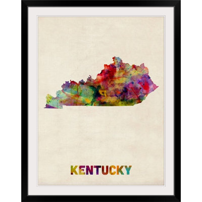 Francy «Kentucky Watercolor Map» par Abarca, impression