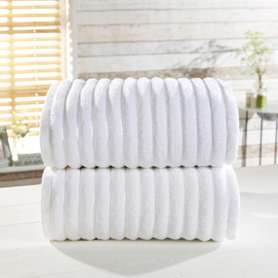 Asata 100% Cotton Midweight Ribbed Bath Sheet