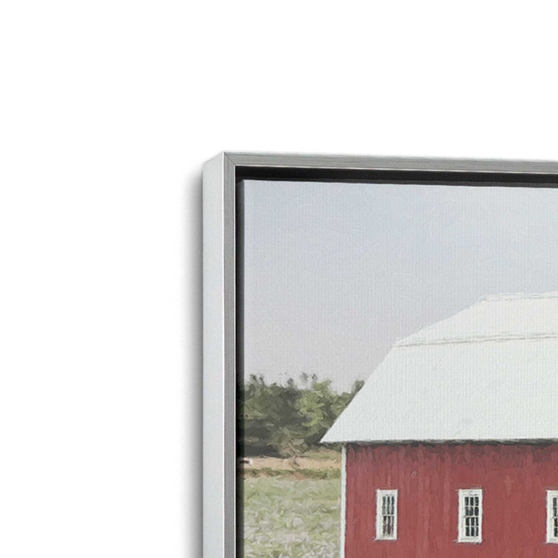 «Grazing Cows» par Lori Deiter, reproduction d'art, Framed Canvas, Silver, 16 W x 12 H
