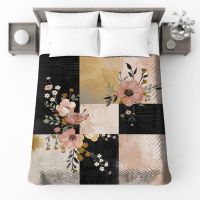 Couvre-lit matelassé à motif floral