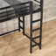 Pour les petites chambres d'adolescent, structure de lit mezzanine pleine grandeur avec bureau et rangement intégrés, fabrication en fer noir profond-129596582
