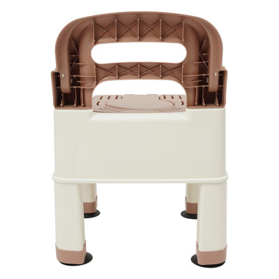 Chaise de douche 4 en 1 avec commode - siège de bain imperméable avec accoudoirs rabattables, aide à la toilette portable et convertisseur de squat pour personnes âgées