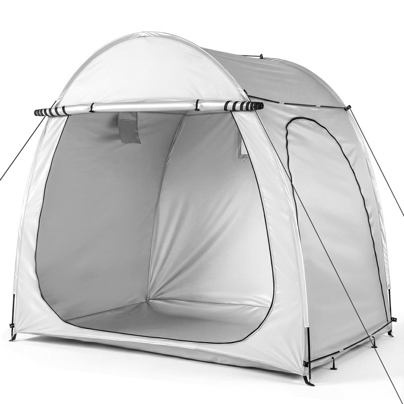 Tente de rangement pour vélo à arc, abri imperméable résistant aux rayons UV Oxford, cadre à double fermeture à glissière, fenêtre de ventilation, installation facile en 3 minutes pour le vélo, les outils de jardin, le rangement extérieur