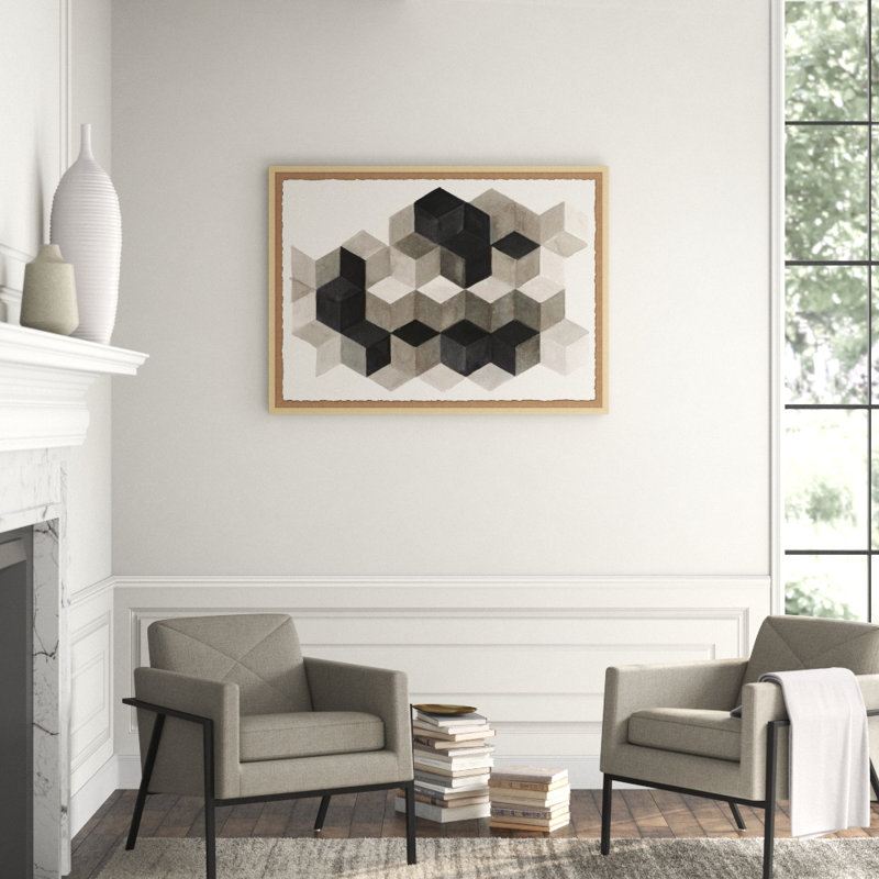 Perimeter Study' Framed Graphic Art Print on Glass