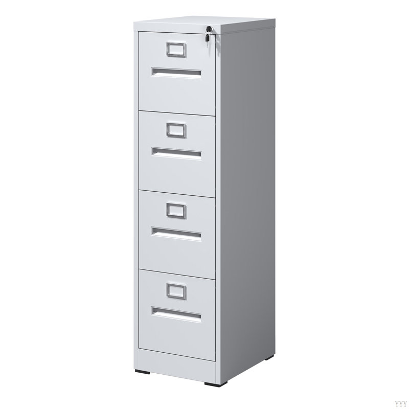 File Cabinet With Lock Metal Vertical File Cabinet Office Home, A4 Legal/Letter Size Narrow File Cabinet Locked,Assembly Required