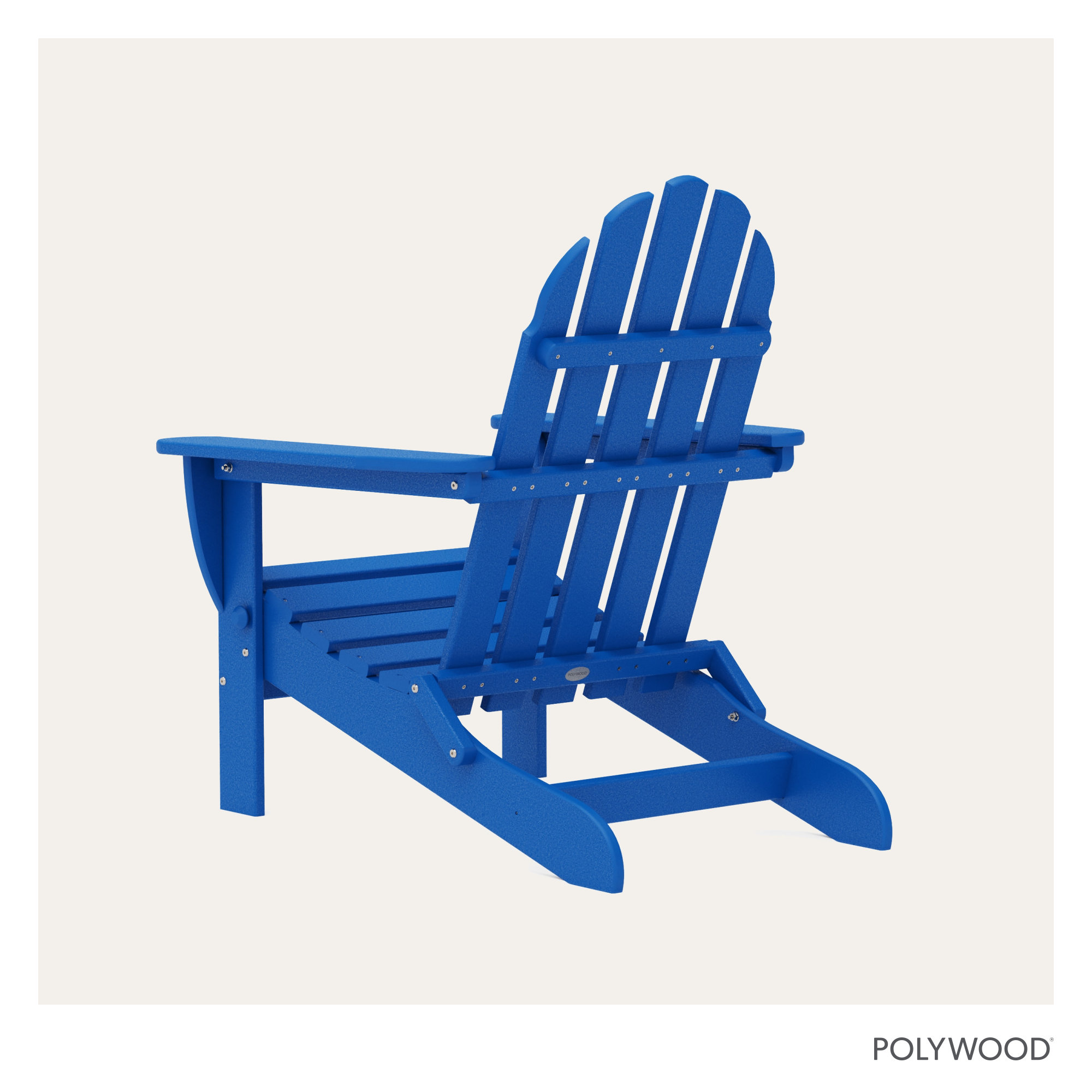POLYWOOD Classic Adirondack Folding Adirondack Chair, Pacific Blue