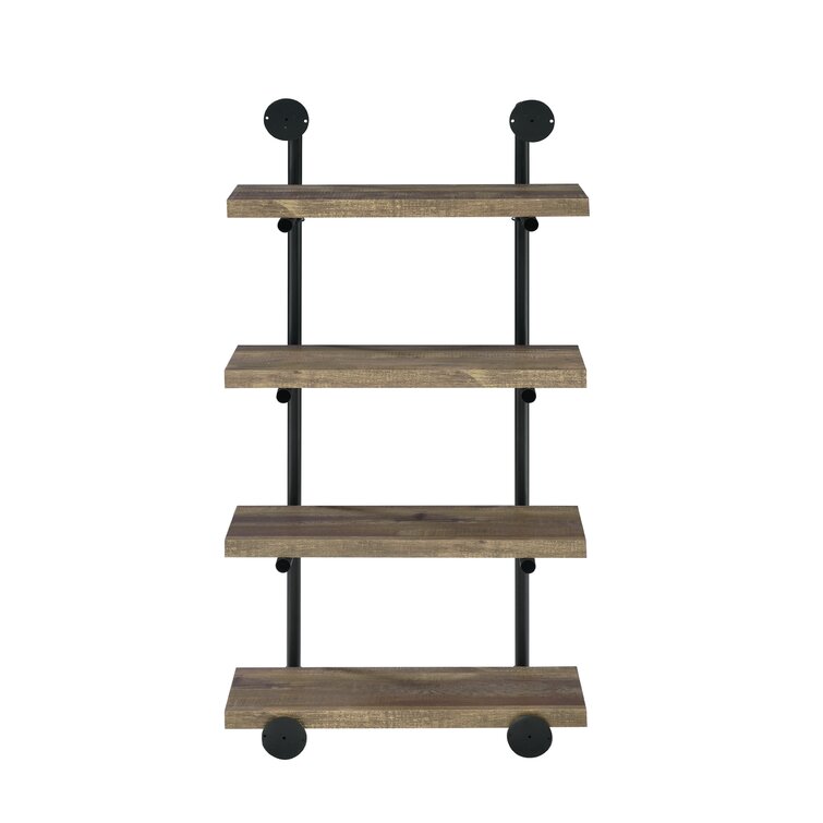 3-Tier Shelves Wood Shelving Unit Large Ladder Triangular Metal Display  Shelving Server Rack, 46 W x 21 D x 66.5 H