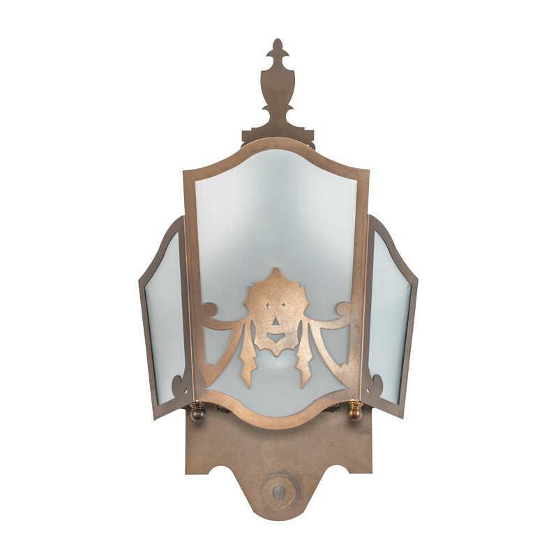 Theatre Mask 1 - Light Flush Mounted Sconce, Clear Frosted
