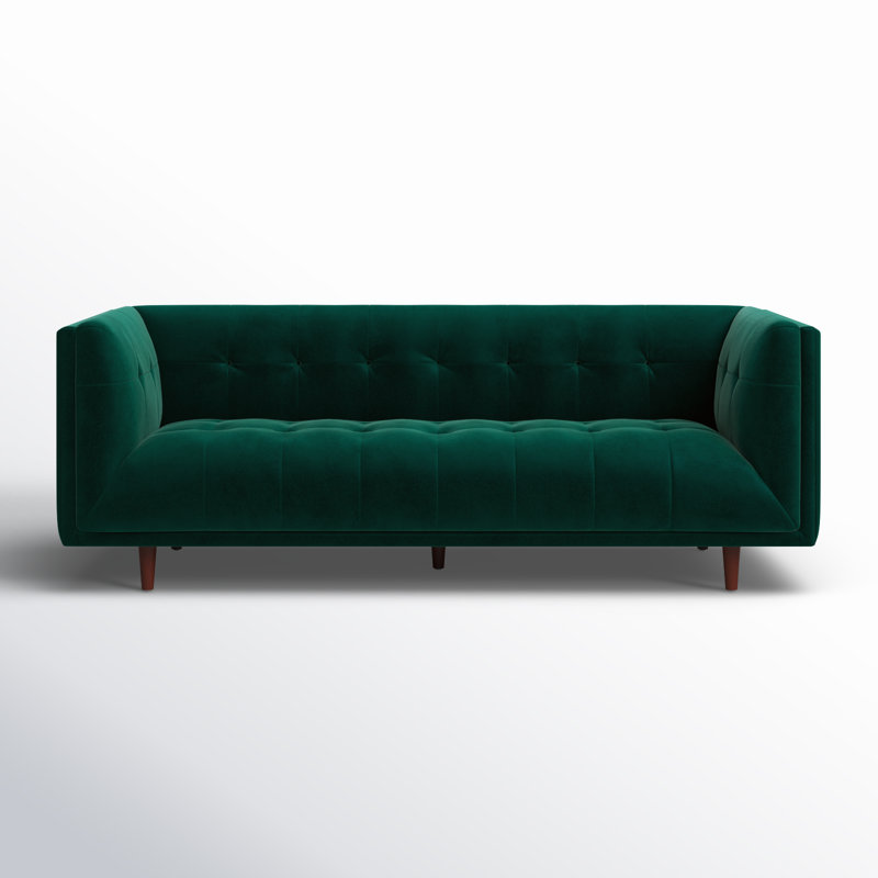 George 82'' Velvet Sofa, Emerald Green Velvet