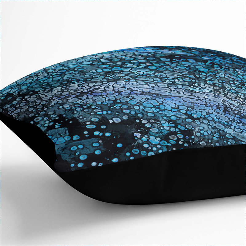 Abstract Square Cushion, 55cm H x 55cm W x 20cm D, Black