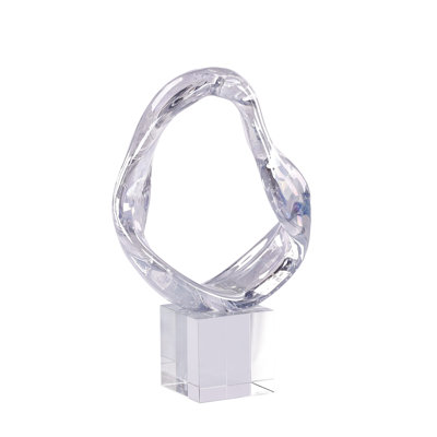 Prismatic Loop Sculpture On Crystal Base, Small