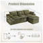 103.54 " Corduroy L-Shaped Sectional with Ottoman