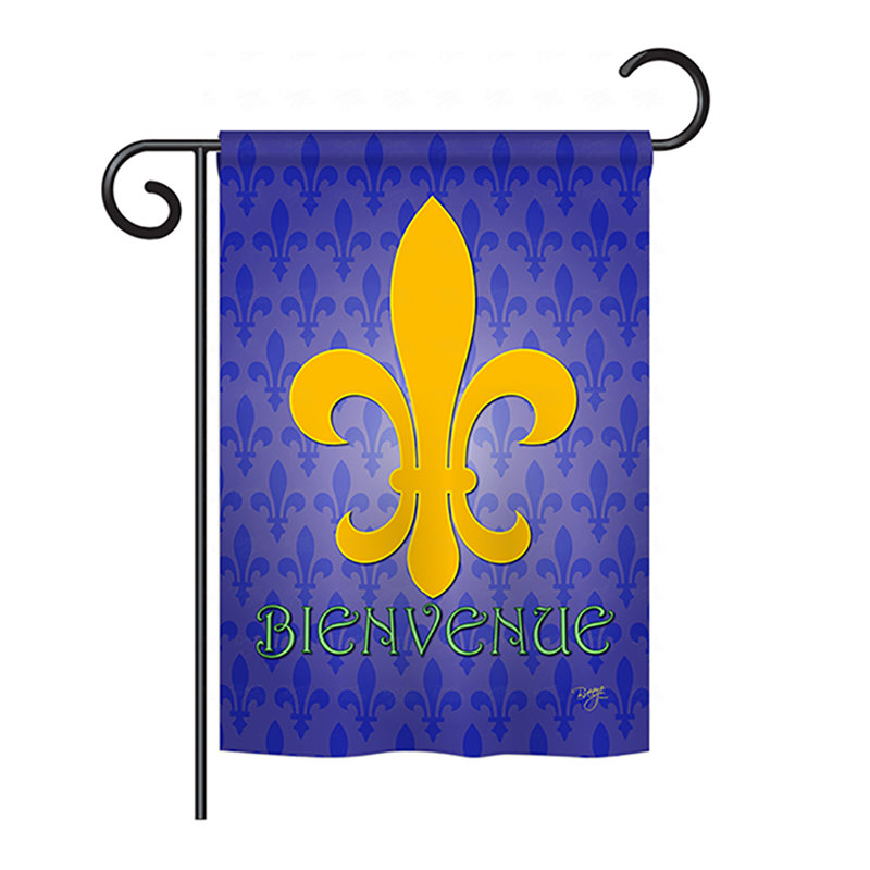 Drapeau maison en polyester 2 côtés bienvenue, H 40 po x l 28 po