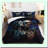 Blue Rose Skull Comforter Set - Queen Size 3D Bedding Set with Skeleton Bones Design - Gothic Duvet Set with Quilt and Pillowcases - Skull Couple Theme