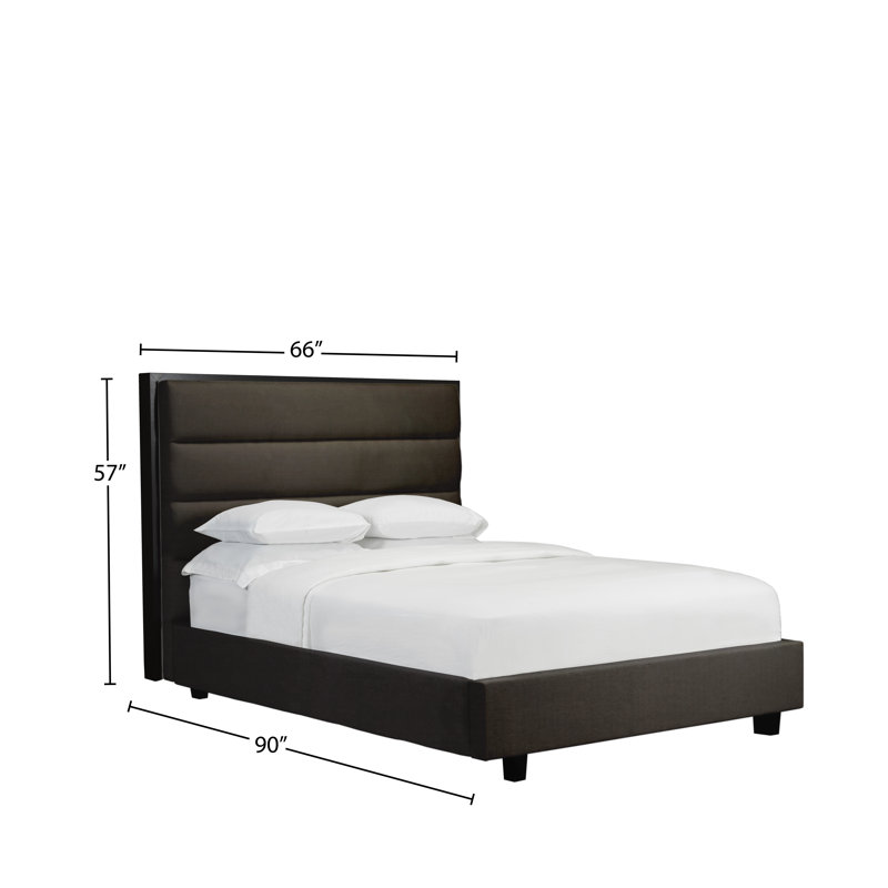 Lit plateforme tapissier, Espresso, Grand