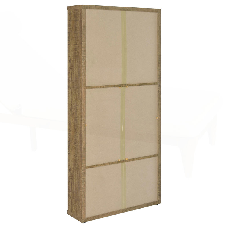 Présentoir à 4 tablettes avec portes en verre et tablettes réglables, parfait pour organiser et mettre en valeur des objets de collection