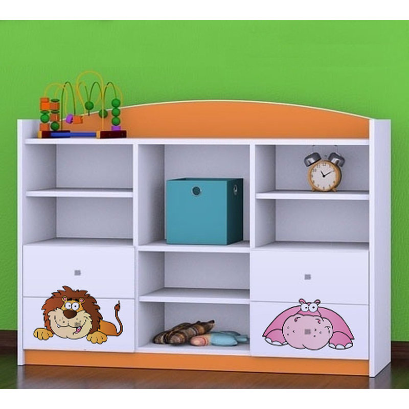 Camila 92 cm H X 129 cm W Kids Cube Bookcase, Orange