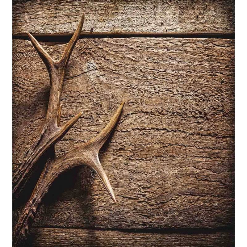 Twin Rustic Antler Print Microfiber Duvet Cover Set