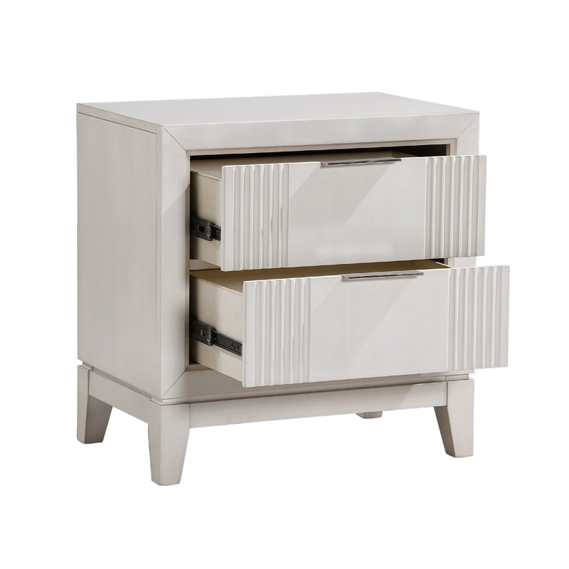 Florence 26" W 2 Drawer Nightstand, White