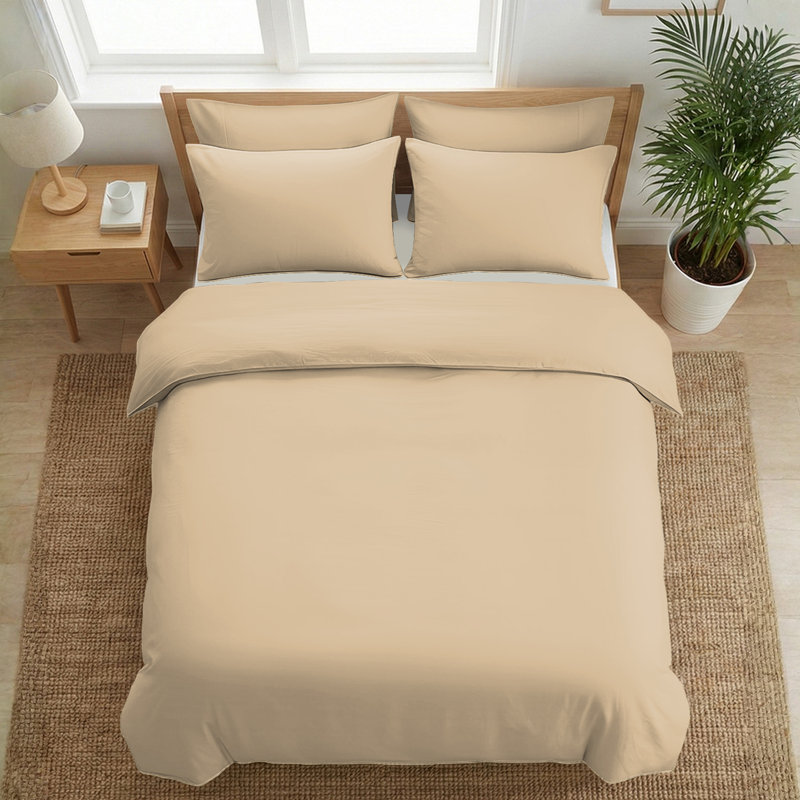 Hotel Collection Egyptian Cotton Duvet Cover Set – 100% Premium Natural Cotton, Lightweight & Breathable with Zipper Closure