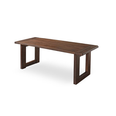 Wabi-Sabi Style Square Large Panel Dining Table Made of Solid Old Elm Wood