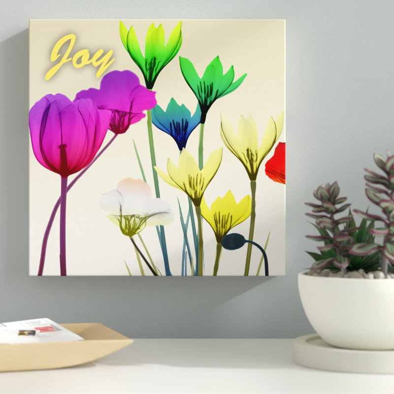 Floral Calm Pop Joy 2 - Wrapped Canvas Print, 30 cm H x 30 cm W