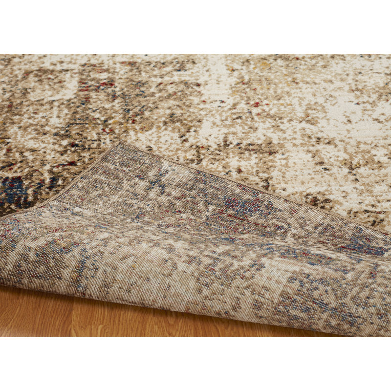 Hoddesd Abstract Area Rug in Ivory, Rectangle 2' x 3'