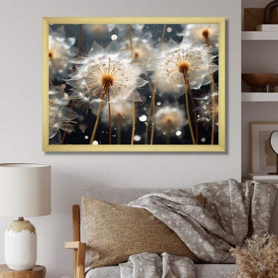 " White Teal Dandelion Symphony I "
