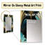 Emeraude et blanc damassé Art déco - miroir mural décoratif damassé, grand miroir damassé, impression sur métal-68842403