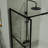 34" Shower Screen Door Walk-In Wet-Room, Black, 3-Panel Style